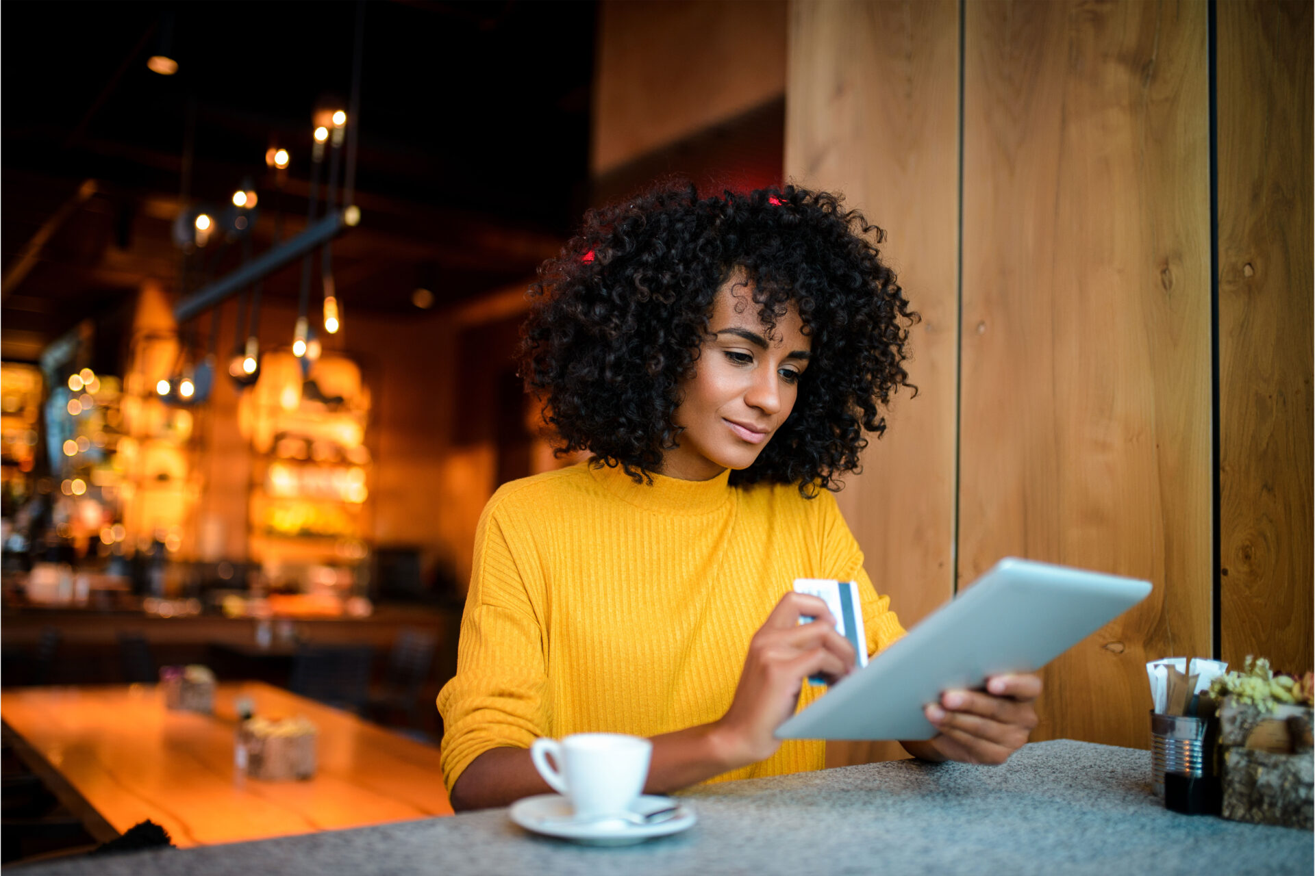 woman paying bill online